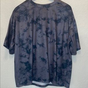 SHEIN women's Short Sleeve Tie-Dye Tee - Navy and Charcoal